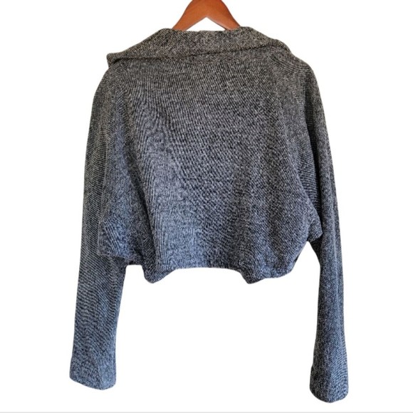 Anny & Adi Jacobson Tweed Open Front Jacket Gray Large Preppy Classic - Picture 2 of 8